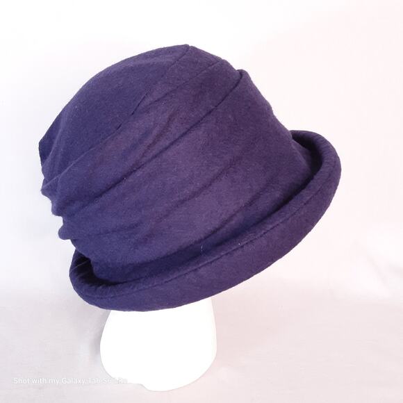 Siggi Womens Cloche Hat Grape Jelly Purple Wool Blend Gathered Bow Faux Pearl - Picture 3 of 7